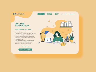 Character in flat simple style for online education platform