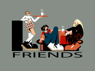 Friends character flat friends illustration vector