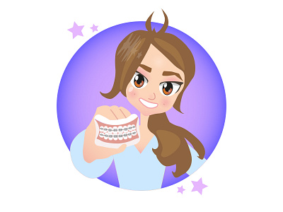 Orthodontist character illustration portrait vector