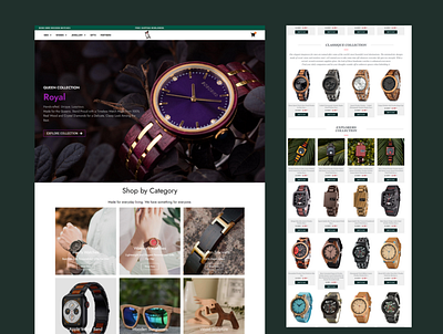 An e-commerce web design for watches branding graphic design logo ui