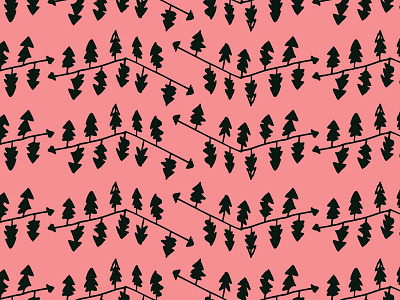 Tree Tops digital fleestudio hand drawn pattern repeat surface design