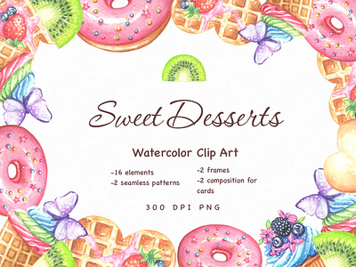 Watercolor Sweets Desserts