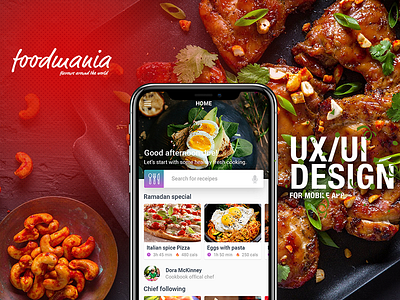 Recipe search concept design food illustrator photoshop recipe ux design