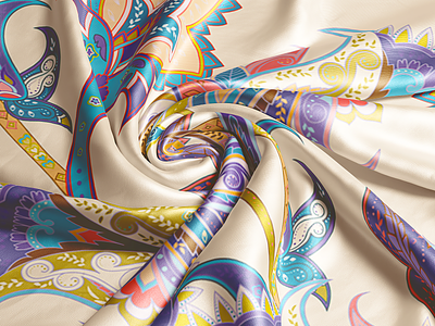 Silk Closeup Mock-up 3d fabric illustration mockup pattern photoshop silk