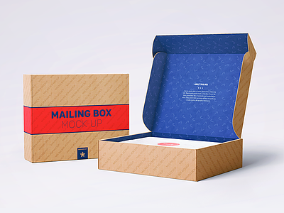 Shipping / Mailing Box Mock-Up box mock up cardboard christmas gift mailing mockup moving boxes postal shop template