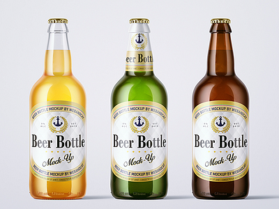 500ml Beer Bottle Mock-up