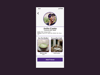 Day 6 - User Profile add branding cafe coffee dailyui dailyuichallenge design designer drinks friend graphic design product design profile social media ui uiux