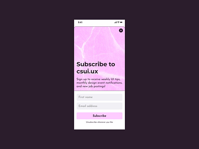 Day 26 - Subscribe app branding dailyui dailyuichallenge design email form graphic design monthly overlay pop up product product design sign up subscribe ui updates user interface ux weekly