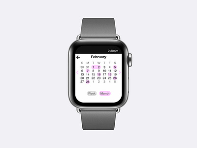 Day 38 - Calendar apple watch branding calendar dailyui dailyuichallenge date dates design graphic design month monthly product design schedule ui uiux user interface wearable week weekly