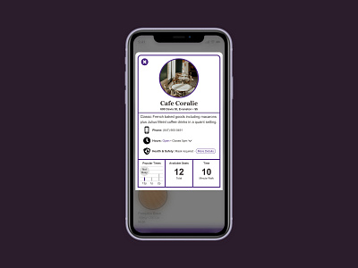 Day 45 - Info Card app design branding cafe call card dailyui dailyuichallenge design graphic design information mobile app overlay pop up popular product design time ui uiux user interface ux