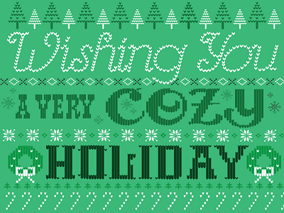 Wishing everyone a very cozy holiday! customized type design green holiday illustration lettering sweater type typography vector art