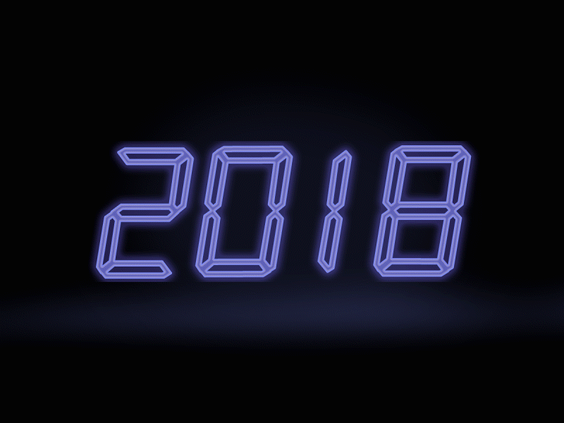 Happy New Year! animation clock flicker effect glowing motion graphics purple