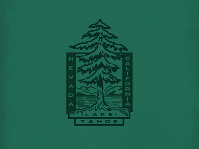 Lake Tahoe Badge badge illustration lake logo design logos nature trees vector art