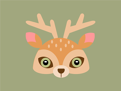 Cute deer adobeillustrator cute deer graphic design green icon illustration vector