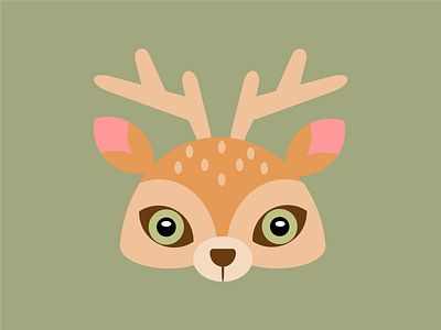 Cute deer adobeillustrator cute deer graphic design green icon illustration vector