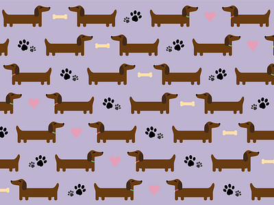Dachshund pattern adobeillustrator bones cute dachshund dogs graphic design illustration love lovely