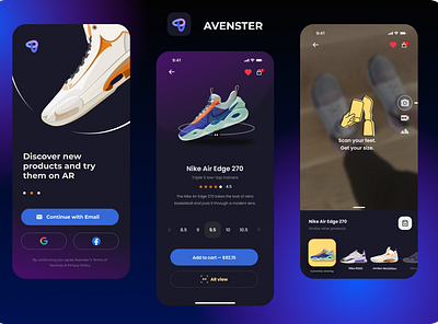 Avenster (AR Shopping App) logo ui