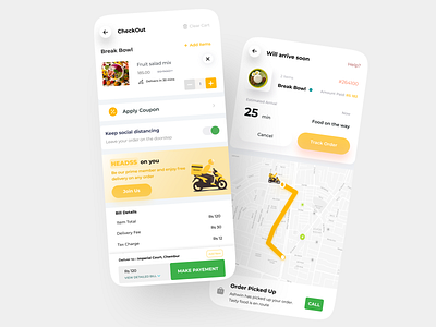 Hungry headss | Food delivery app 3d ui
