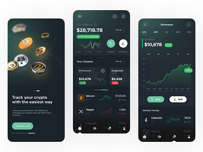 Crypto Wallet app crypto design mobile ui trading app ui ux visual design