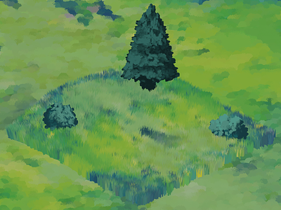 Ghibli daydream 3d 3d modeling blender bush forest ghibli grass nature studio ghibli texture tree