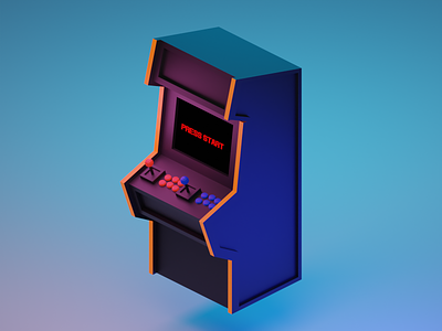 Arcade Machine 3d 3d modeling arcade arcade machine blender gaming joystick low poly retro retro games vintage