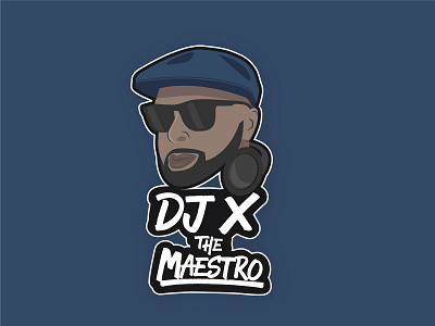 Final Logo for DJ X The Maestro - Blue blue branding design graphic design illustration lettering logo type typography vector
