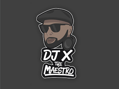 Final Logo for DJ X The Maestro - Black black branding design graphic design illustration lettering logo type typography vector