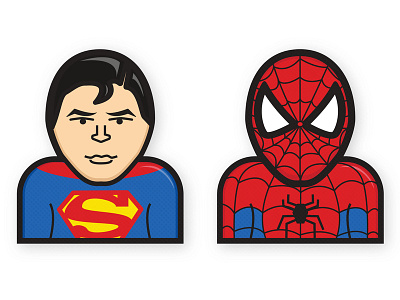 Superman and Spiderman comic dc illustration marvel spider man spiderman superman vector