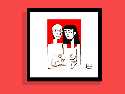 Love black digital illustrations flat illustration frames illustration love nude art photo frame red