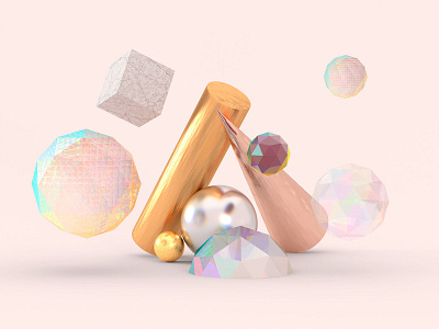 Gems - Simple Shapes but everything is in details 3d abstract blender illustration materials