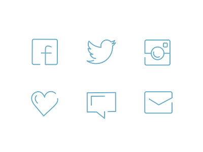 Social Line Icons Set (Sketch - Free download)