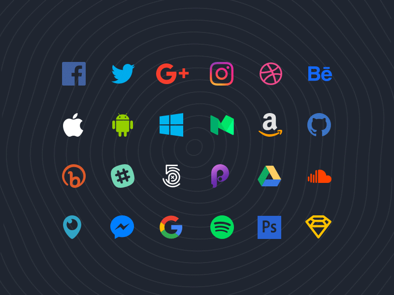 Download 70 Flat Social Icons For Sketch Updated By Alexis Doreau On Dribbble