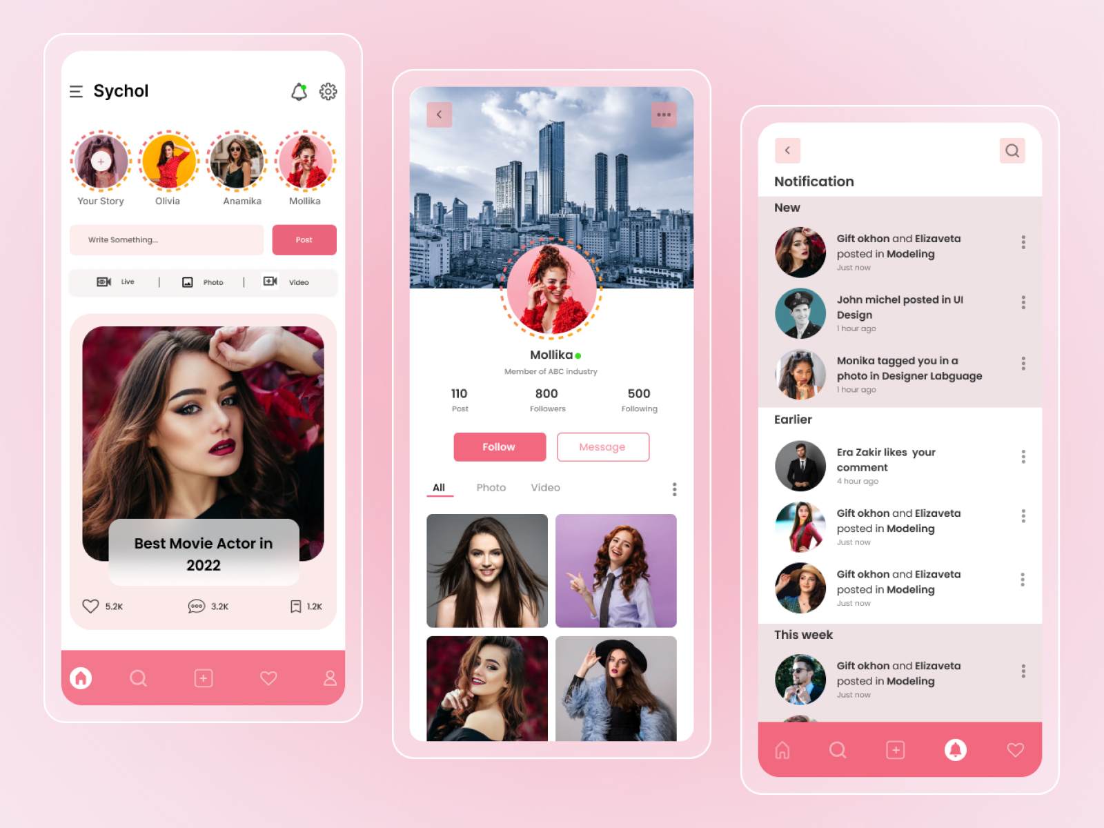 Social Media Mobile App by Most. Salma Khatun on Dribbble