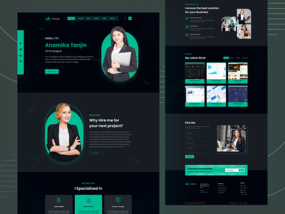 Portfolio Website Design creative home page landing page minimalistic personal portfolio personal project personal website portfolio portfolio landing page portfolio website responsive resume clean resume template saas ui design ui ux de ux design web design website website theme