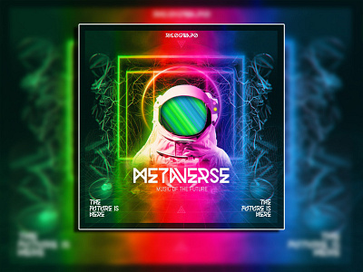 META VERSE MUSIC OF THE FUTURE Artwork Template alb album cover band branding cyberpunk design future graphic design illustration itunes logo modern music cover nft retrowave soundcloud spotify techno vaporwave