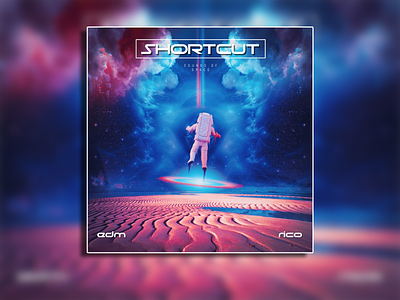 SHORTCUT ALBUM COVER ARTWORK TEMPLATE album cover branding cyberpunk design edm futur future galaxy illustration itunes modern retrowave sci fi science space techno vaporwave