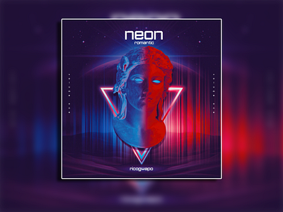 NEON ROMANTIC ALBUM COVER ARTWORK TEMPLATE artforsale cyberpunk edm