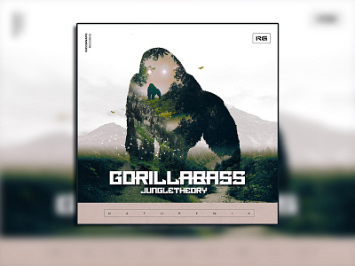 GORILLA BASS PHOTOSHOP ALBUM COVER TEMPLATE album cover cyberpunk design electro illustration itunes modern spotify