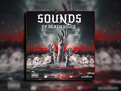 SOUNDS OF DEATH SOULS ALBUM ARTWORK TEMPLATE album cover album cover artwork cyberpunk dark death design hardcore illustration itunes modern rockmetal zombie