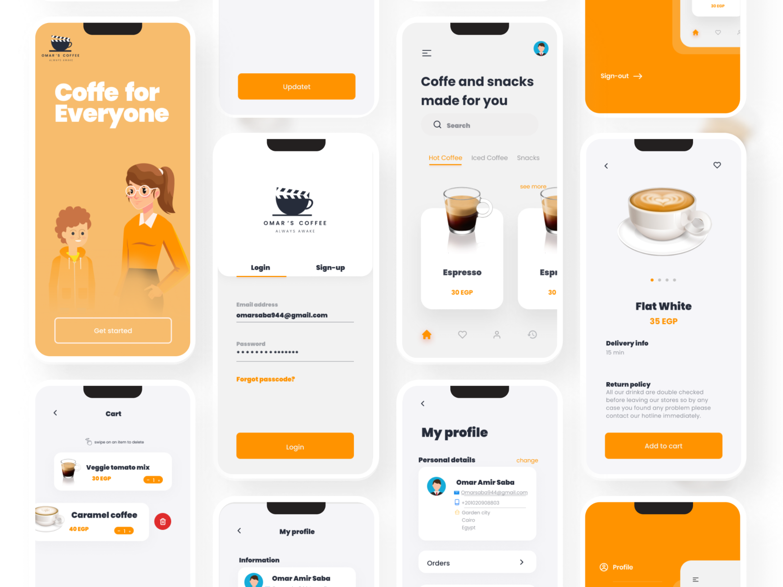 Omar's Coffee Mobile App by Omar Amir Saba on Dribbble