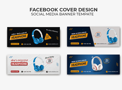 Headphone Brand Product Sale Facebook cover banner amazon design banner design facebook banner facebook cover design graphic design headphone cover design headphone design