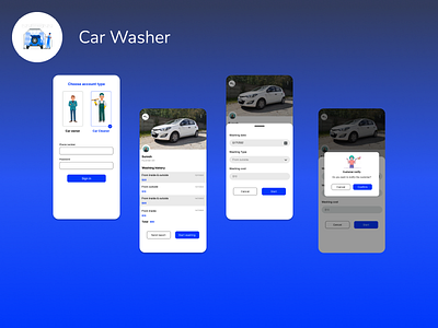 Car Washer app app carwasher carwashing design ui ux