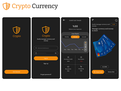 Crypto Currency app app branding currencyapp design expensesapp graphic design illustration logo moneyapp currency app ui ux