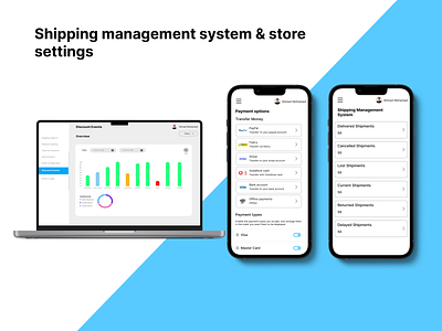Shipping management system & store settings app dashboard design graphic design shipping system ui ux web