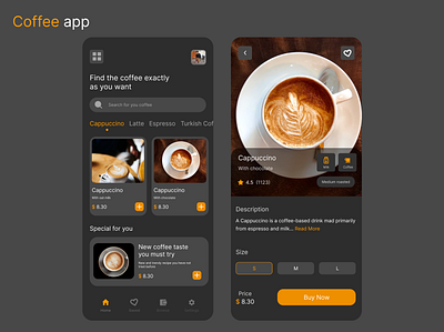 Coffee app app applicatin coffee shop coffeeapp coffeeshop design designmobile graphic design mobile mobileapp mobiledesign ui uidesign uidesigner uiux ux