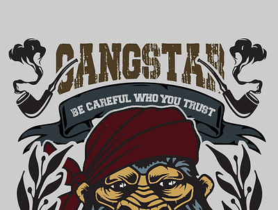 T shirt design (gangstar) art graphic design retro t shirt typography vintage