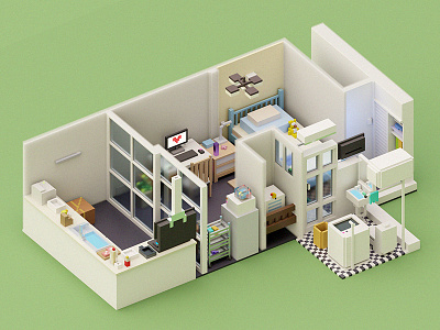 little home illustration voxel