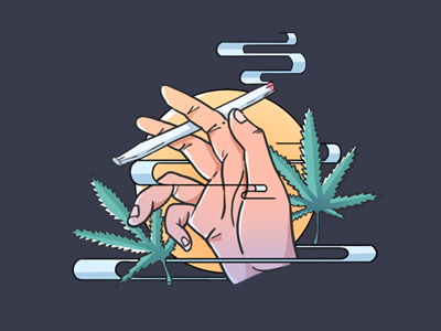 Get high illustration smoking weed