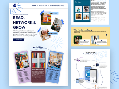Reading Club Web Design Concept landing page ui ui design web design