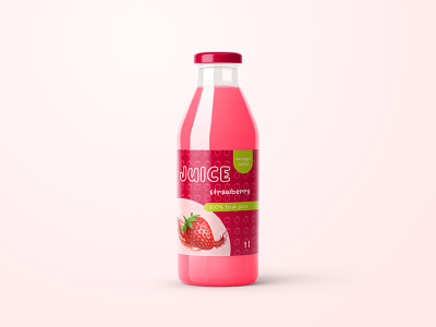 Strawberry juice packaging adobe illustrator adobe photoshop art design graphic design graphic designer juice juice label juice packaging label packaging strawberry strawberry juice